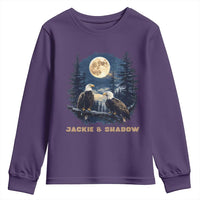 Jackie and Shadow Bald Eagle Couple Youth Sweatshirt Full Moon Forest Vintage Nature Graphic