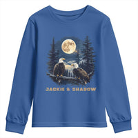 Jackie and Shadow Bald Eagle Couple Youth Sweatshirt Full Moon Forest Vintage Nature Graphic