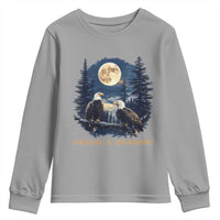 Jackie and Shadow Bald Eagle Couple Youth Sweatshirt Full Moon Forest Vintage Nature Graphic
