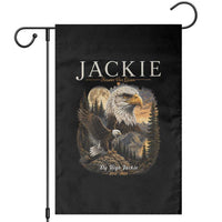 Jackie Forever Our Queen Bald Eagle 2012 2026 Memorial Garden Flag Fly High in Big Bear Moonlit Mountain Tribute