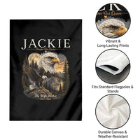 Jackie Forever Our Queen Bald Eagle 2012 2026 Memorial Garden Flag Fly High in Big Bear Moonlit Mountain Tribute