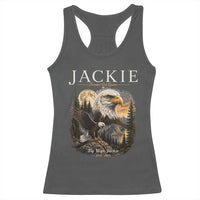 Jackie Forever Our Queen Bald Eagle 2012 2026 Memorial Racerback Tank Top Fly High in Big Bear Moonlit Mountain Tribute