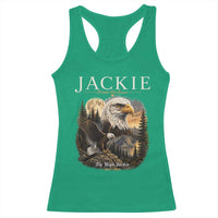 Jackie Forever Our Queen Bald Eagle 2012 2026 Memorial Racerback Tank Top Fly High in Big Bear Moonlit Mountain Tribute