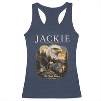 Jackie Forever Our Queen Bald Eagle 2012 2026 Memorial Racerback Tank Top Fly High in Big Bear Moonlit Mountain Tribute