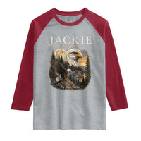 Jackie Forever Our Queen Bald Eagle 2012 2026 Memorial Raglan Shirt Fly High in Big Bear Moonlit Mountain Tribute