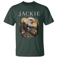 Jackie Forever Our Queen Bald Eagle 2012 2026 Memorial T Shirt Fly High in Big Bear Moonlit Mountain Tribute