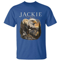 Jackie Forever Our Queen Bald Eagle 2012 2026 Memorial T Shirt Fly High in Big Bear Moonlit Mountain Tribute