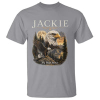Jackie Forever Our Queen Bald Eagle 2012 2026 Memorial T Shirt Fly High in Big Bear Moonlit Mountain Tribute