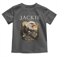 Jackie Forever Our Queen Bald Eagle 2012 2026 Memorial Toddler T Shirt Fly High in Big Bear Moonlit Mountain Tribute