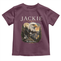 Jackie Forever Our Queen Bald Eagle 2012 2026 Memorial Toddler T Shirt Fly High in Big Bear Moonlit Mountain Tribute