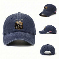 Jackie Forever Our Queen Bald Eagle 2012 2026 Memorial Washed Cotton Baseball Cap Fly High in Big Bear Moonlit Mountain Tribute