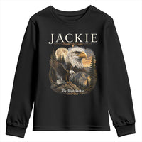 Jackie Forever Our Queen Bald Eagle 2012 2026 Memorial Youth Sweatshirt Fly High in Big Bear Moonlit Mountain Tribute