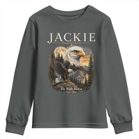 Jackie Forever Our Queen Bald Eagle 2012 2026 Memorial Youth Sweatshirt Fly High in Big Bear Moonlit Mountain Tribute