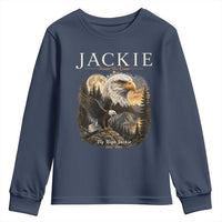 Jackie Forever Our Queen Bald Eagle 2012 2026 Memorial Youth Sweatshirt Fly High in Big Bear Moonlit Mountain Tribute