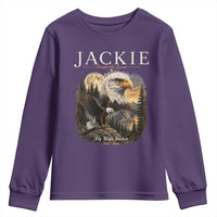 Jackie Forever Our Queen Bald Eagle 2012 2026 Memorial Youth Sweatshirt Fly High in Big Bear Moonlit Mountain Tribute