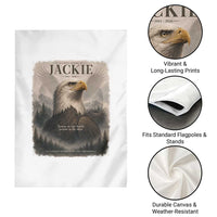 In Loving Memory of Jackie Eagle Memorial Portrait Garden Flag 2012 2026 Legacy Of Strength Wilderness Tribute
