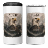 In Loving Memory of Jackie Eagle Memorial Portrait 4 in 1 Can Cooler Tumbler 2012 2026 Legacy Of Strength Wilderness Tribute
