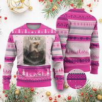 In Loving Memory of Jackie Eagle Memorial Portrait Ugly Christmas Sweater 2012 2026 Legacy Of Strength Wilderness Tribute