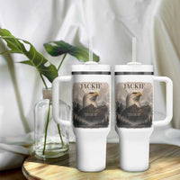 In Loving Memory of Jackie Eagle Memorial Portrait Tumbler With Handle 2012 2026 Legacy Of Strength Wilderness Tribute