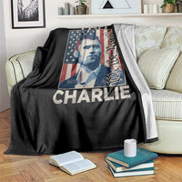 Stand With Charlie Throw Blanket Patriotic Free Speech We The People American Flag Graphic - Wonder Print Shop