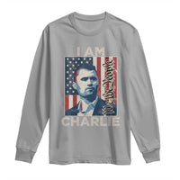 Stand With Charlie Long Sleeve Shirt Patriotic Free Speech We The People American Flag Graphic - Wonder Print Shop