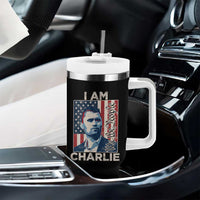 Stand With Charlie Tumbler With Handle Patriotic Free Speech We The People American Flag Graphic - Wonder Print Shop