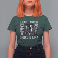 Charlie Kirk Tribute T Shirt For Women A True Patriot Conservative Memorial - Wonder Print Shop