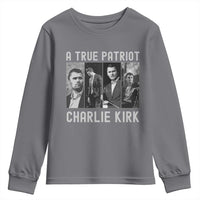 Charlie Kirk Tribute Youth Sweatshirt A True Patriot Conservative Memorial - Wonder Print Shop