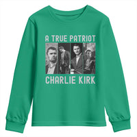Charlie Kirk Tribute Youth Sweatshirt A True Patriot Conservative Memorial - Wonder Print Shop