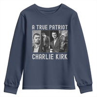 Charlie Kirk Tribute Youth Sweatshirt A True Patriot Conservative Memorial - Wonder Print Shop