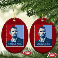 Charlie Kirk Tribute Ceramic Ornament Freedom Hope Memorial 1993 2025 - Wonder Print Shop