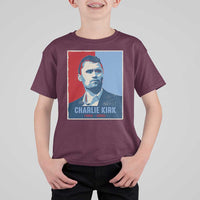 Charlie Kirk Tribute T Shirt For Kid Freedom Hope Memorial 1993 2025 - Wonder Print Shop