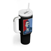 Charlie Kirk Tribute Tumbler With Handle Freedom Hope Memorial 1993 2025 - Wonder Print Shop