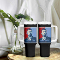Charlie Kirk Tribute Tumbler With Handle Freedom Hope Memorial 1993 2025 - Wonder Print Shop