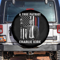 Charlie Kirk Tribute Spare Tire Cover A True Patriot Freedom American Flag - Wonder Print Shop