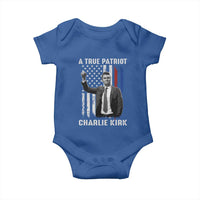 Charlie Kirk Tribute Baby Onesie A True Patriot Freedom American Flag - Wonder Print Shop
