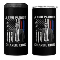 Charlie Kirk Tribute 4 in 1 Can Cooler Tumbler A True Patriot Freedom American Flag - Wonder Print Shop