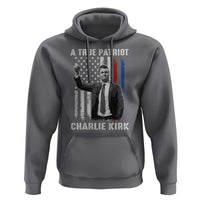 Charlie Kirk Tribute Hoodie A True Patriot Freedom American Flag - Wonder Print Shop