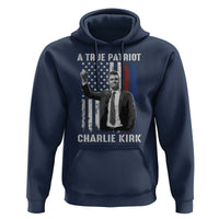 Charlie Kirk Tribute Hoodie A True Patriot Freedom American Flag - Wonder Print Shop