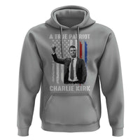 Charlie Kirk Tribute Hoodie A True Patriot Freedom American Flag - Wonder Print Shop