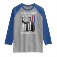 Charlie Kirk Tribute Raglan Shirt A True Patriot Freedom American Flag - Wonder Print Shop