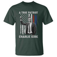 Charlie Kirk Tribute T Shirt A True Patriot Freedom American Flag - Wonder Print Shop