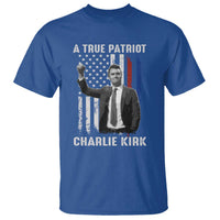 Charlie Kirk Tribute T Shirt A True Patriot Freedom American Flag - Wonder Print Shop