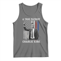 Charlie Kirk Tribute Tank Top A True Patriot Freedom American Flag - Wonder Print Shop