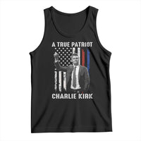 Charlie Kirk Tribute Tank Top A True Patriot Freedom American Flag - Wonder Print Shop