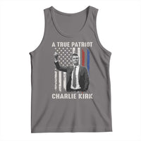 Charlie Kirk Tribute Tank Top A True Patriot Freedom American Flag - Wonder Print Shop