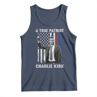 Charlie Kirk Tribute Tank Top A True Patriot Freedom American Flag - Wonder Print Shop