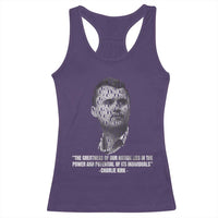 Charlie Kirk Legacy Racerback Tank Top Greatness of Our Nation American True Patriot - Wonder Print Shop