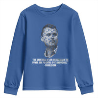 Charlie Kirk Legacy Youth Sweatshirt Greatness of Our Nation American True Patriot - Wonder Print Shop