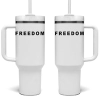 Freedom Statement Tumbler With Handle Free Speech Charlie Kirk Tribute - Wonder Print Shop
